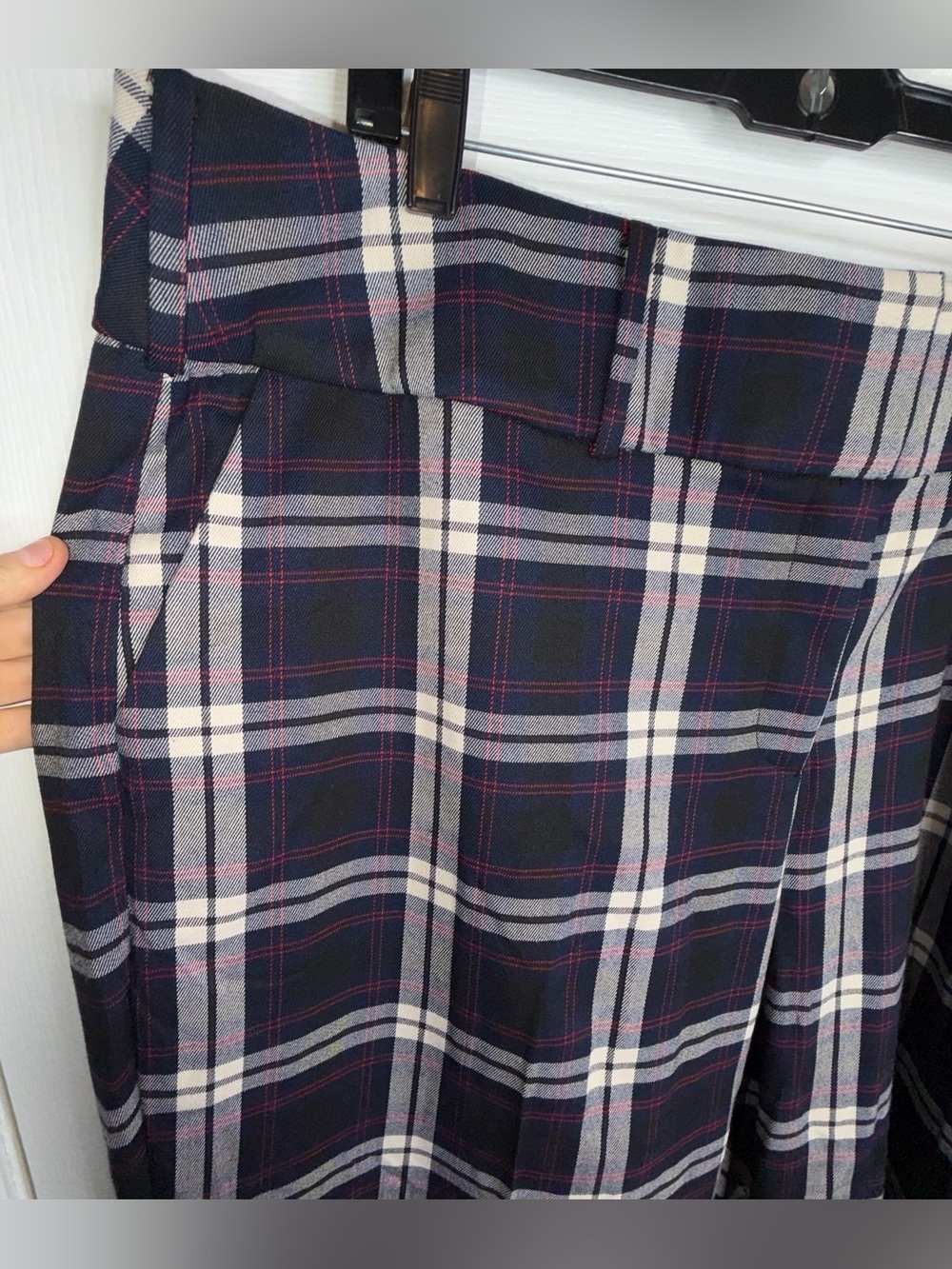 NWT Lane Bryant 24 Long Wide Leg Signature Dress Pants 24L Blue Plaid High Rise - Picture 11 of 14